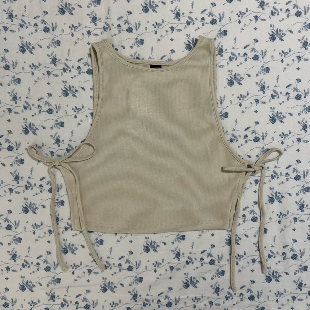 ribbed knot side tank top